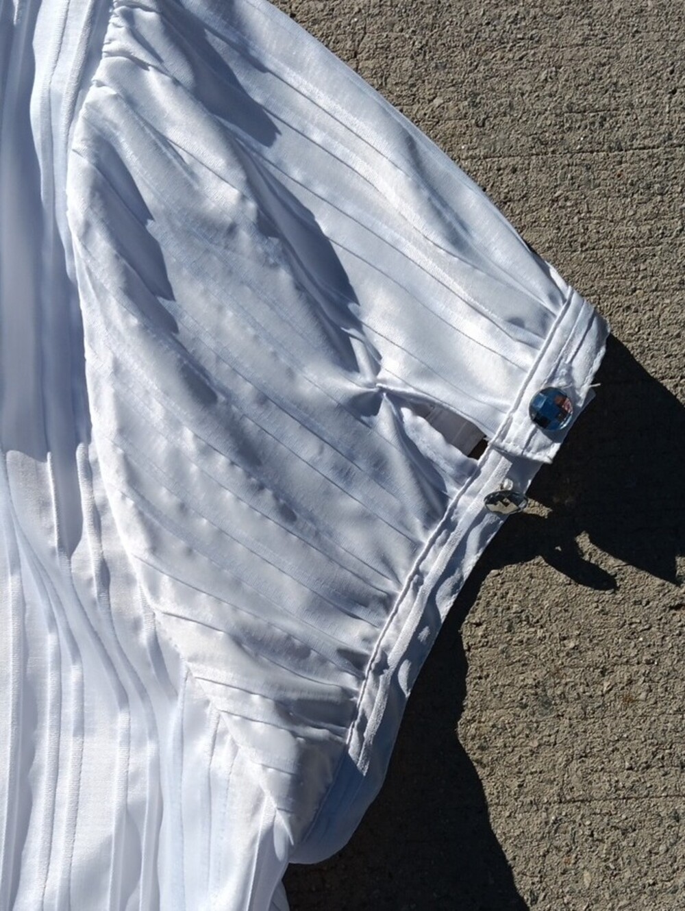 dressbarn White Short-Sleeve Button Down Blouse - Picture 7 of 11